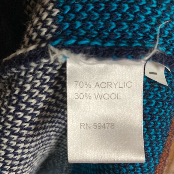 LAST ONE Cocogio Cardigan Sweater Italian Aztec Southwestern fringe Medium wool - Picture 4 of 7